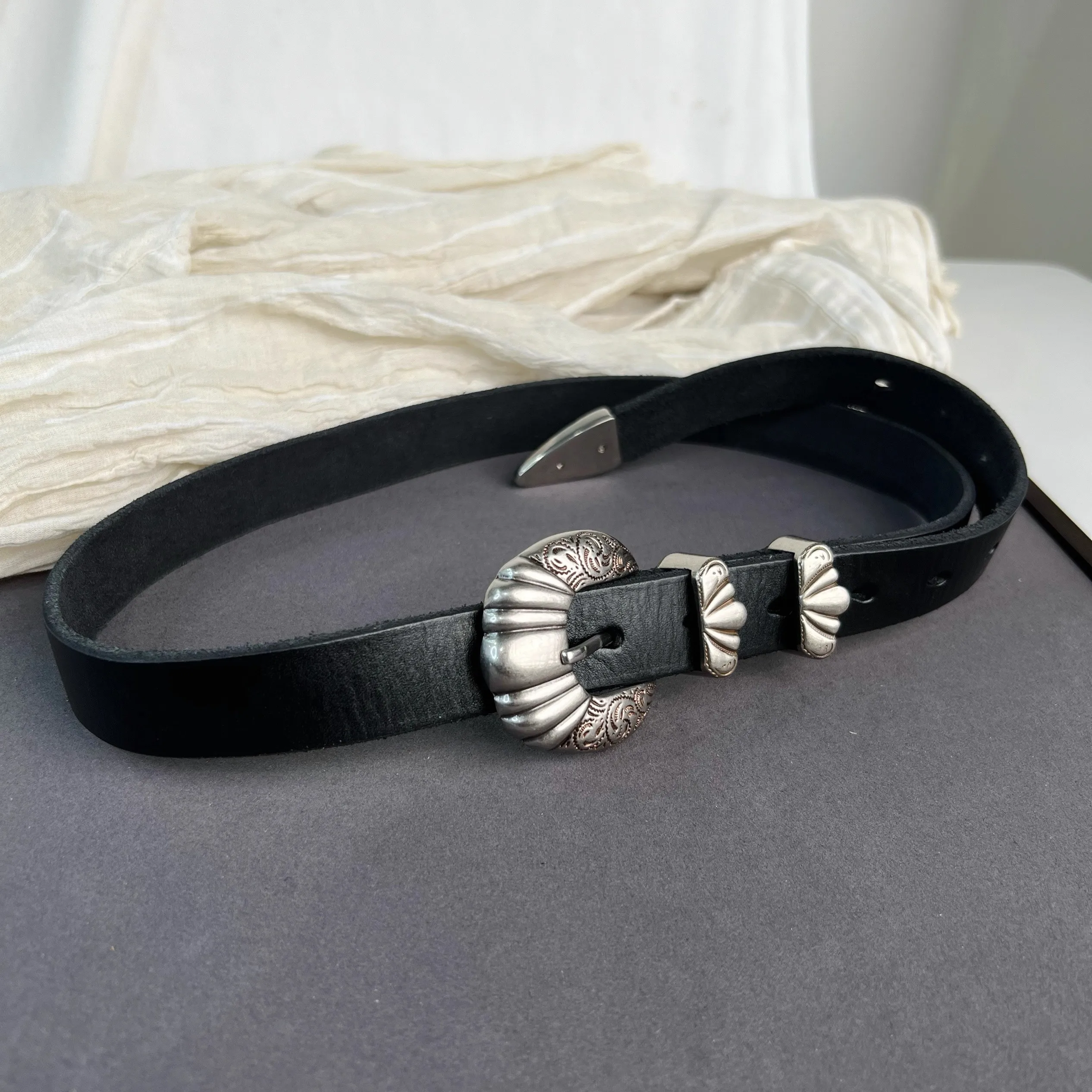 Korset Kulit Sapi Alami Antik Wanita Mantel Ikat Pinggang Wanita Gaun Ikat Pinggang Dekorasi Sabuk Sempit J1489