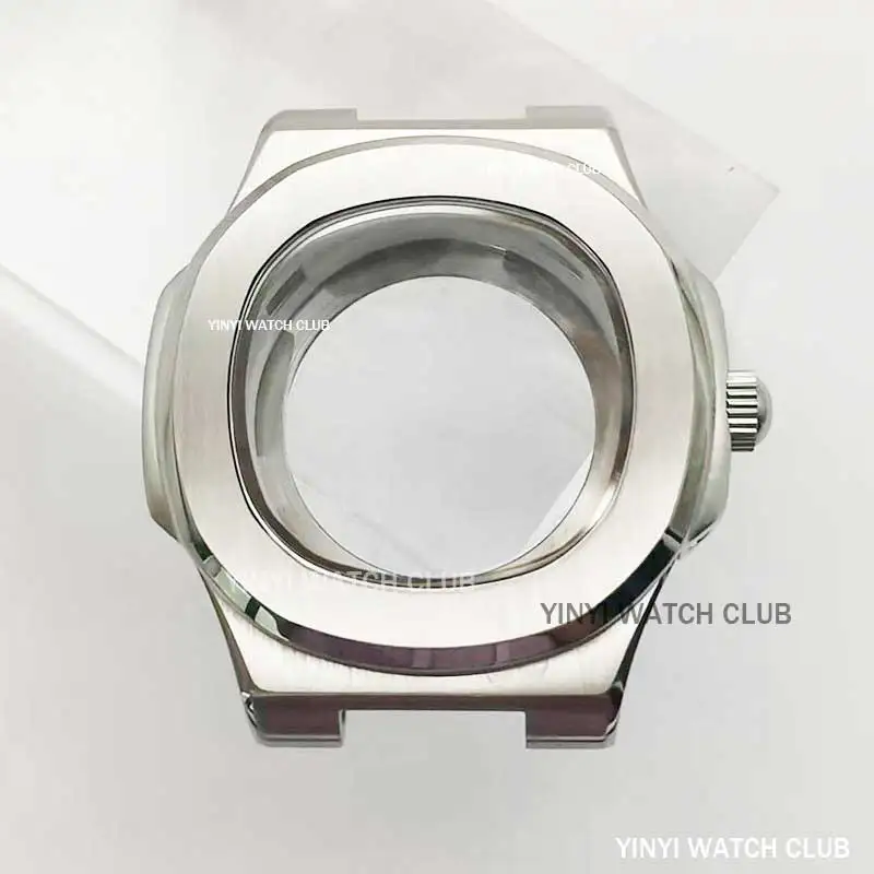 42mm silver case 316L stainless steel suitable for Miyota 8215 8200  Mingzhu dg2813 dg3804 ETA2836 Movements Nautilus Cases