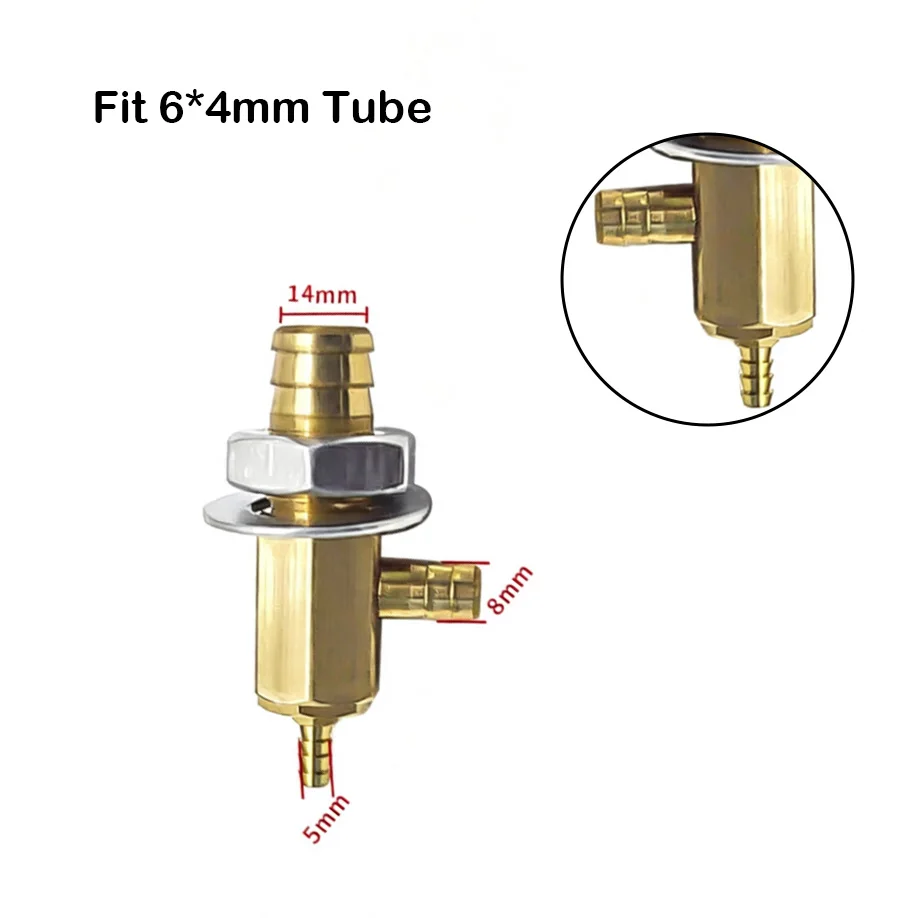 Sterke Zwakke Zuigklep voor Tandheelkundig Gebruik, Messing Zuigregelklep, Versterkt Anti-Scheur Ontwerp, Geschikt voor 6*4mm Slang voor Tandheelkundige Unit