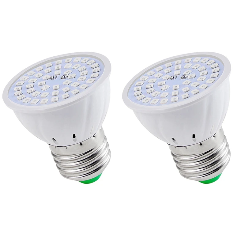 

2X E27 80 Leds Plant Grow Lamp LED Full Spectrum Growth Bulbs Seedling Flower Phyto Lamp For Indoor Hydroponic Plants