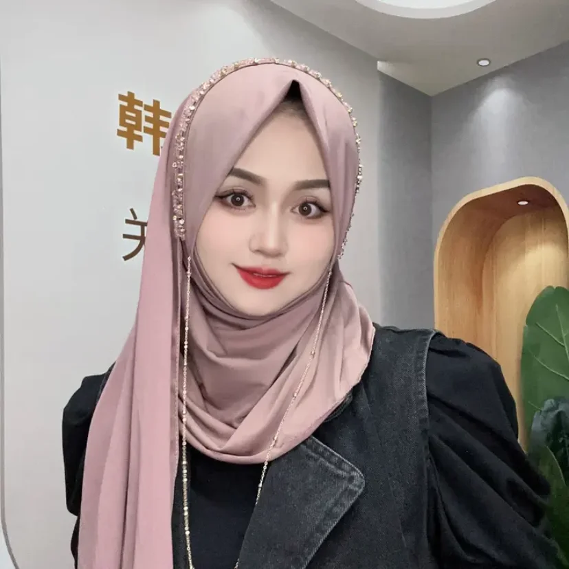 2024 Dubai Fashion School Girls Women Muslem Hijab Long Wraps