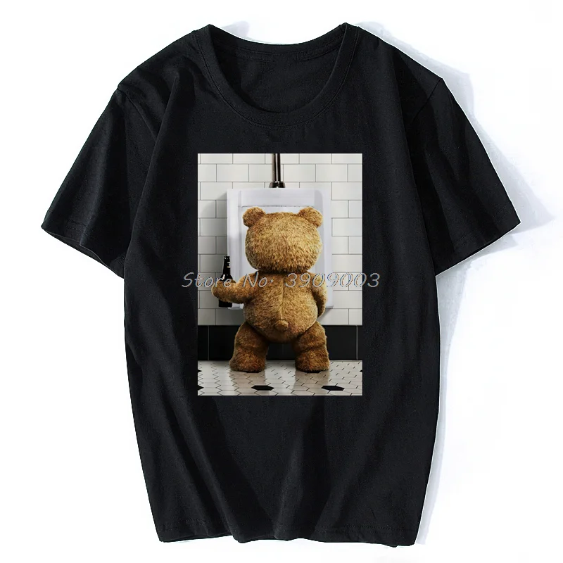 Ted Bear Movie Beer Bath Funny T Shirt Cotton Summer T-shirt Men's Clothing Oversized Unisex Tops Streetwear