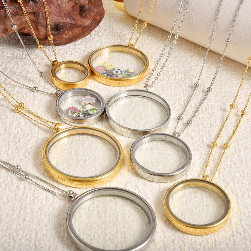 1 قطعة 10-40 مللي متر جولة التذكارية الحرق رماد Medaillon قلادة Collares مجوهرات الشرير الزجاج العائمة عملة حامل المنجد القلائد