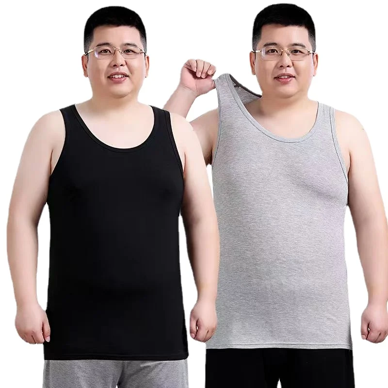 Two pieces Cotton Big Size Summer men clothing Tank Tops L-6XL Singlets Sleeveless fitness vest Bodybuilding Breathable t shirt