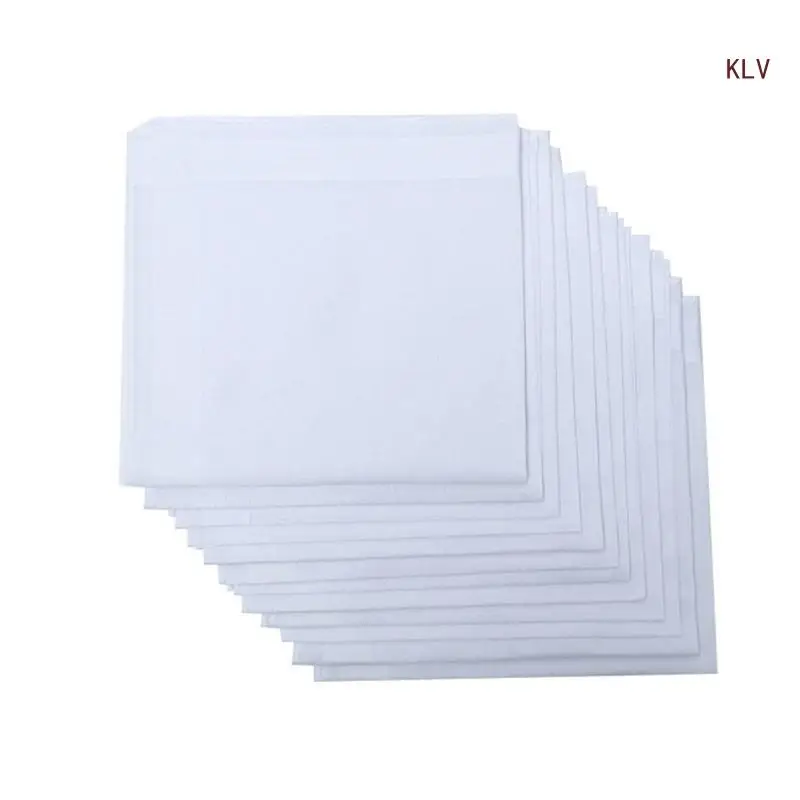 

12PCS Lightweight White Handkerchiefs Square White Hankie Washable Chest Towel Pocket Handkerchiefs for Adult Wedding