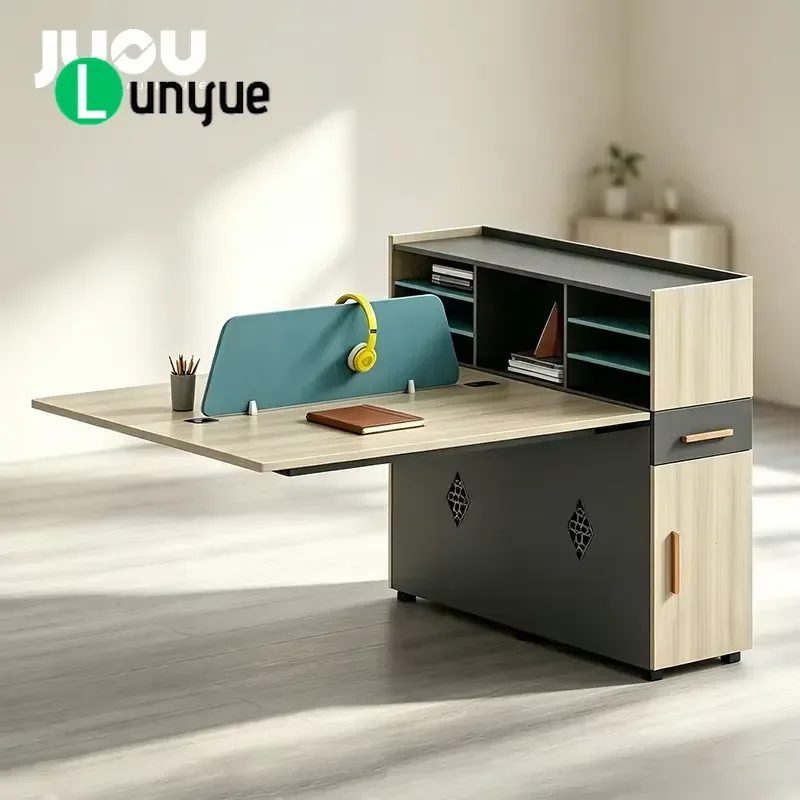 Modern Office Desk 2 4 6 Person Workstation with Privacy Screen Modular Laptop Table Portable Computer Desk for Home Office
