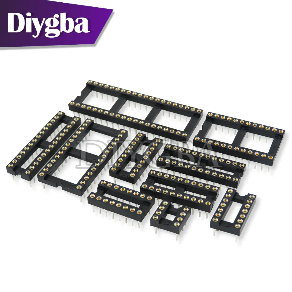 10PCS IC Sockets 2.54MM DIP6 DIP8 DIP14 DIP16 DIP18 DIP20 DIP28 DIP40 pins Connector DIP Socket 6 8 14 16 18 28 40 pin round