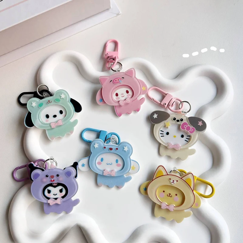 Kawaii Sanrio Keyring Lovely Cartoon Kuromi My Melody Cinnamoroll Keychain Cute Bag Pendant Decor Couple Gifts