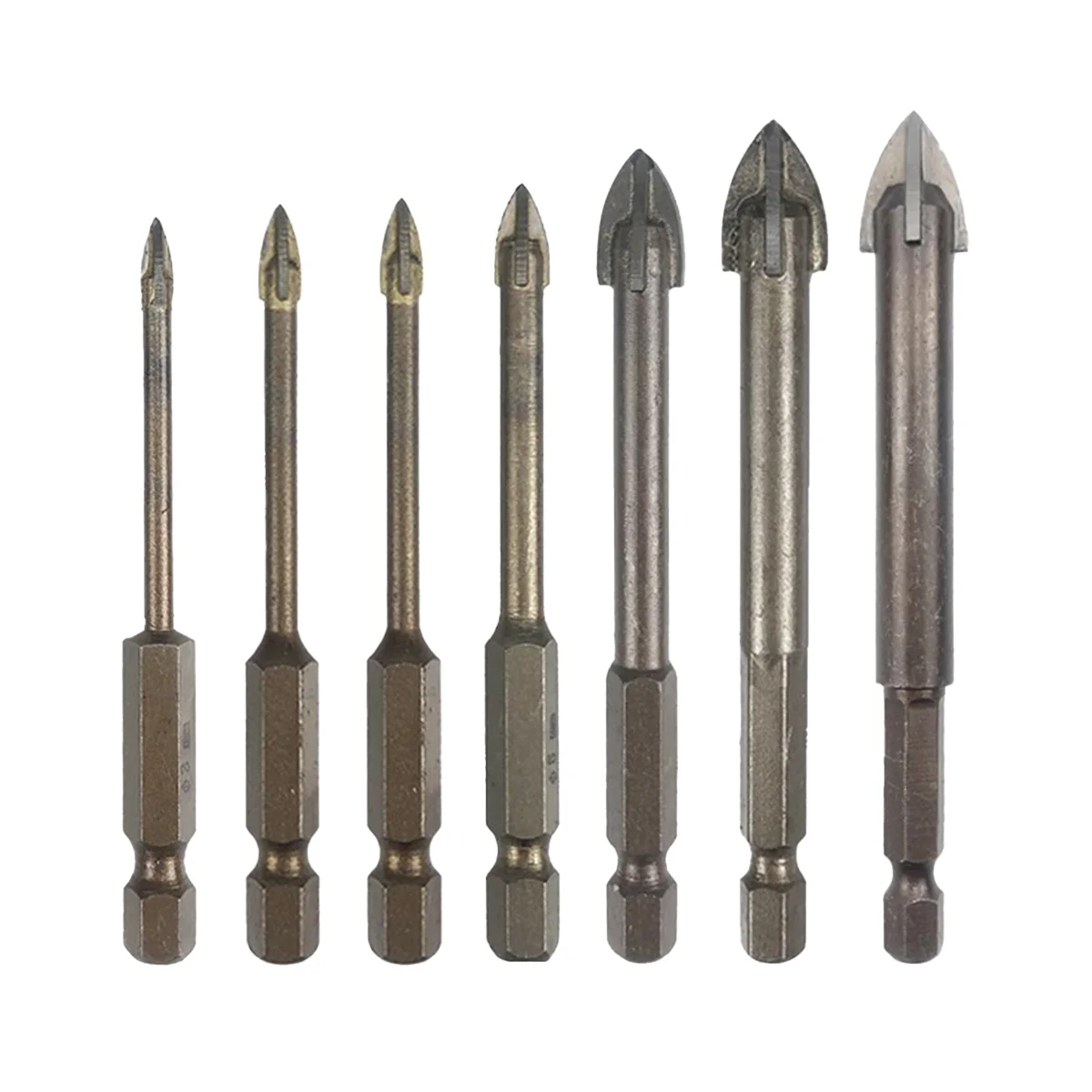 Tile Drill Bit Concrete Cement Drill Bit Multi-Function Punch Hole Opener Four-Edged Triangular Drill Bit Set Carbide