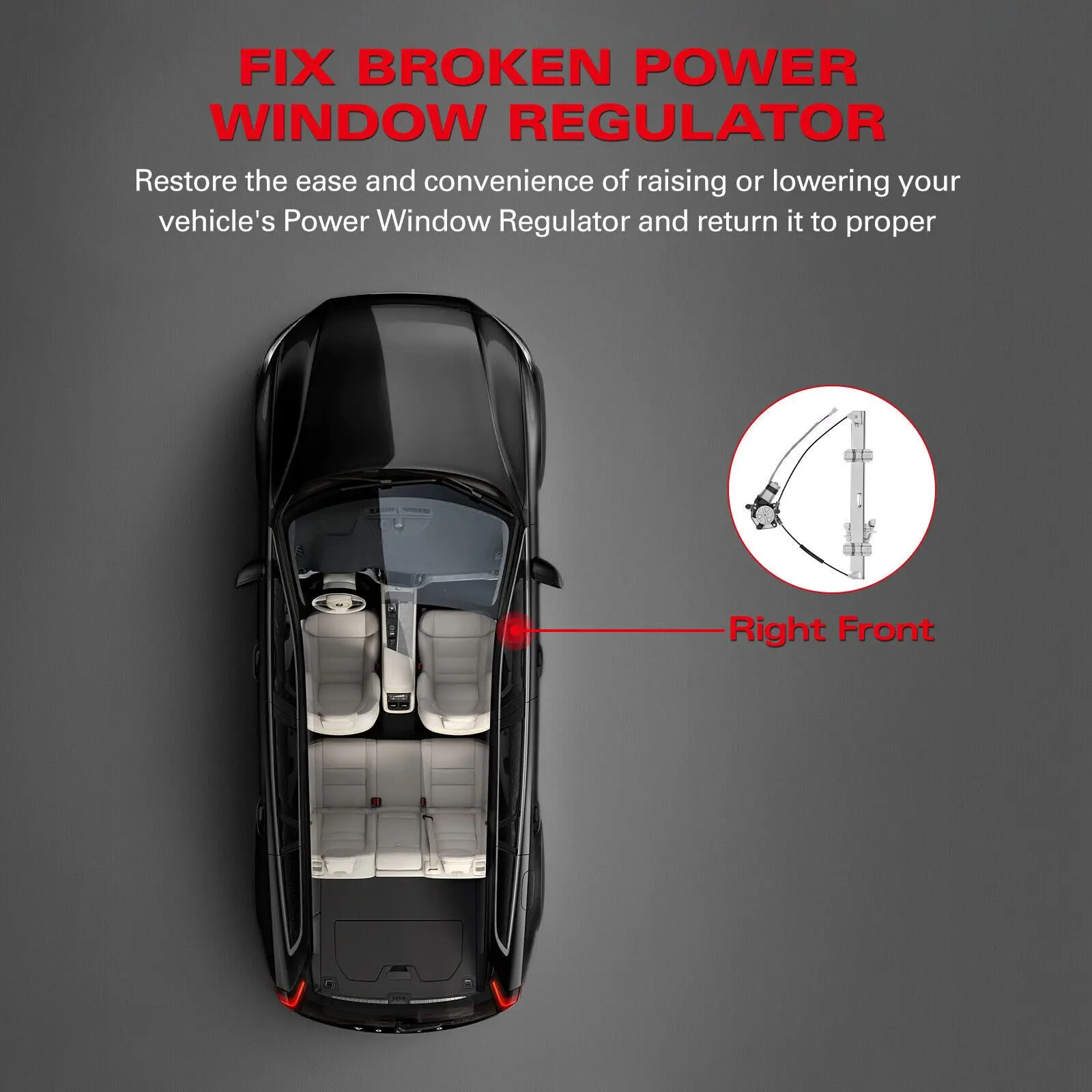 Front Right For 99-04 Suzuki Grand Vitara for Chevy Power Window Regulator w/ Motor