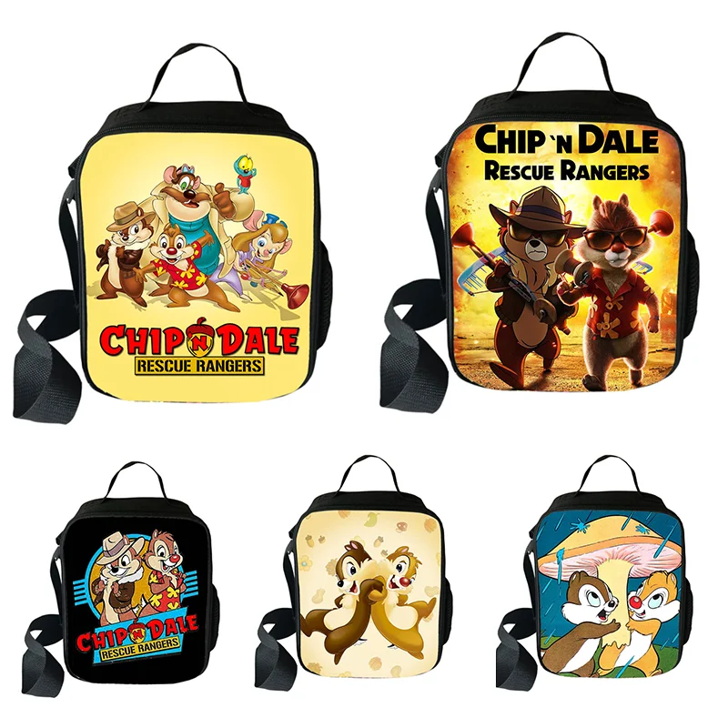 

Chip n Dale Lunch Bags For Student Worker Portable Food Handbag Family Travel Picnic Breakfast Box Child Insulated Food Bag