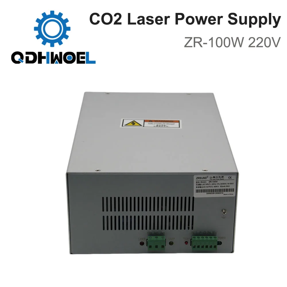 ZR-100W CO2 Laser Power Supply 220V for 100W Glass Laser Tube Engraving Cutting Machine High Voltage PSU
