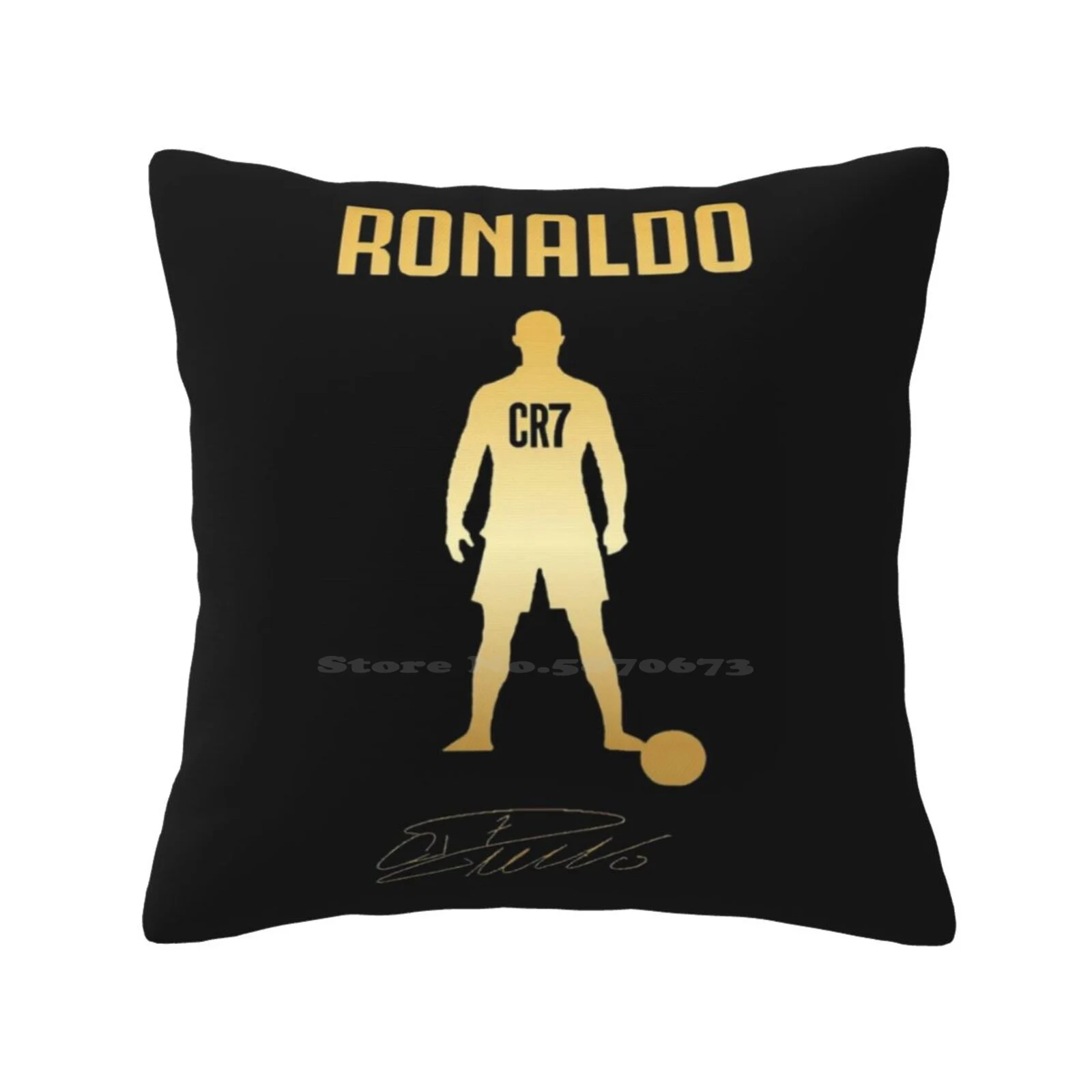 Black And Gold Luxury Pillows Case Bedroom Home Decoration Portugal Gold Football Award Goal Soccer Number One European Cup