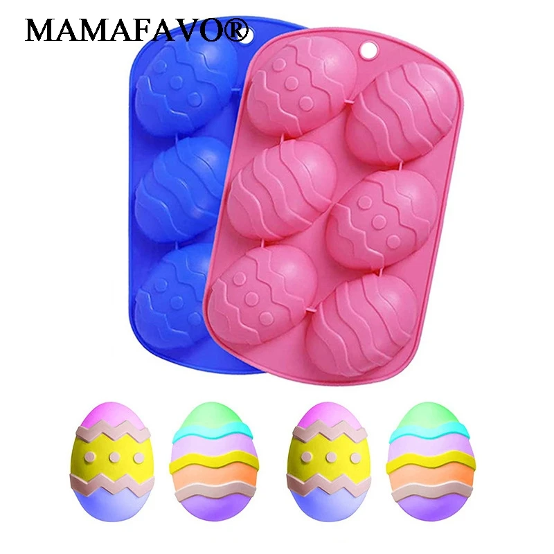 Silicone Cake Mold Small Easter Eggs Handmade Soap Mold 6 Hole Recovery Mode DIY Molds F237