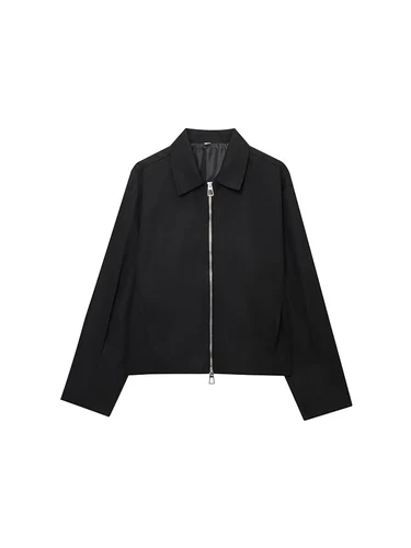 Imagen 2 del producto TFMLN-Chaqueta Bomber holgada para mujer, abrigos holgados informales con bolsillo de solapa y manga larga con cremallera, ropa de calle de ocio a la moda, otoño 2025