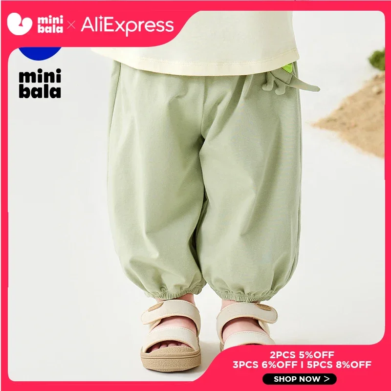 

Детские быстросохнущие антибактериальные брюки Mini Bala, летние охлаждающие длинные надувные брюки