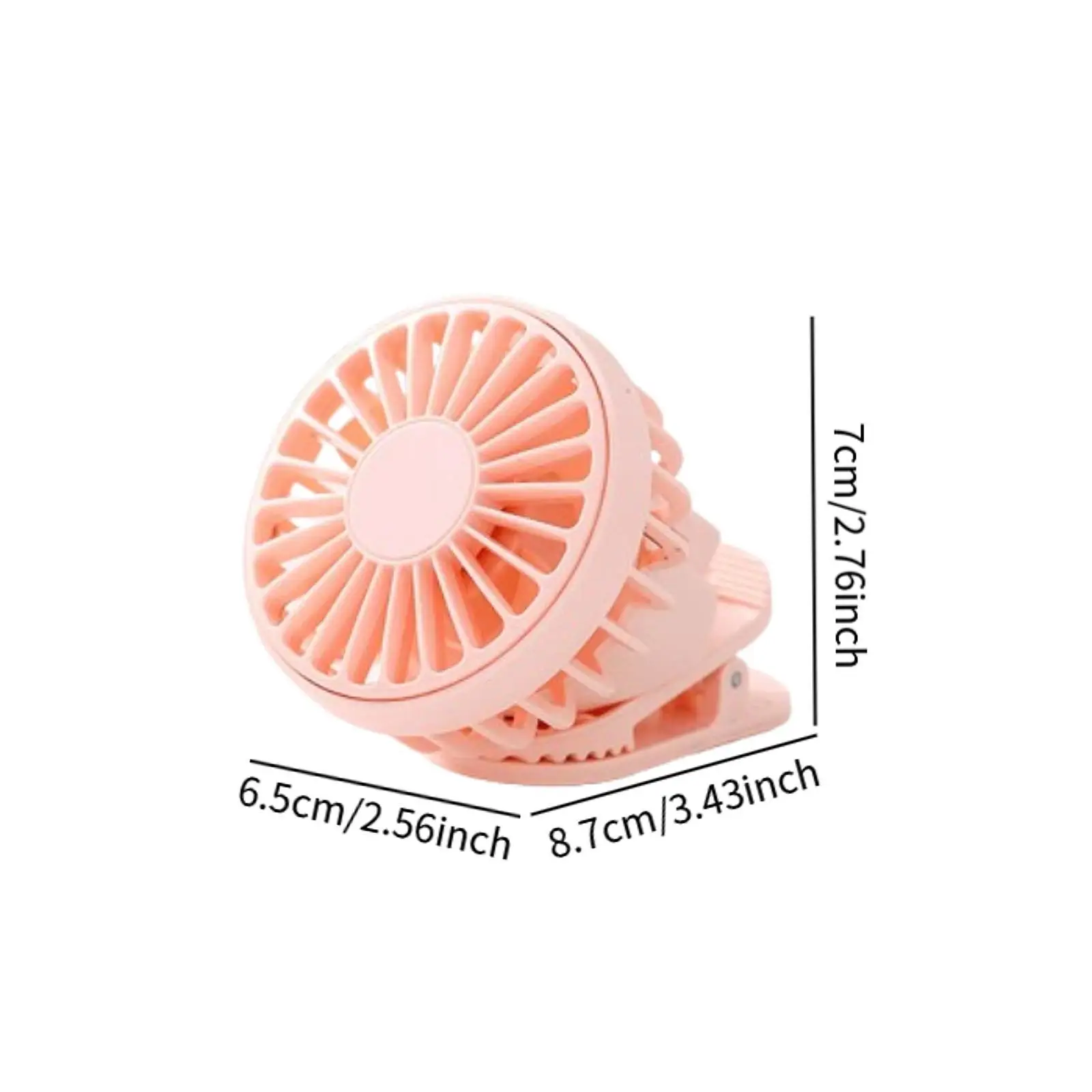 Clip on Fan Lightweight USB Three Speed Wind Speed Personal Fan Hands Free for Fishing Hiking Barbecue Travel Outdoor Activities