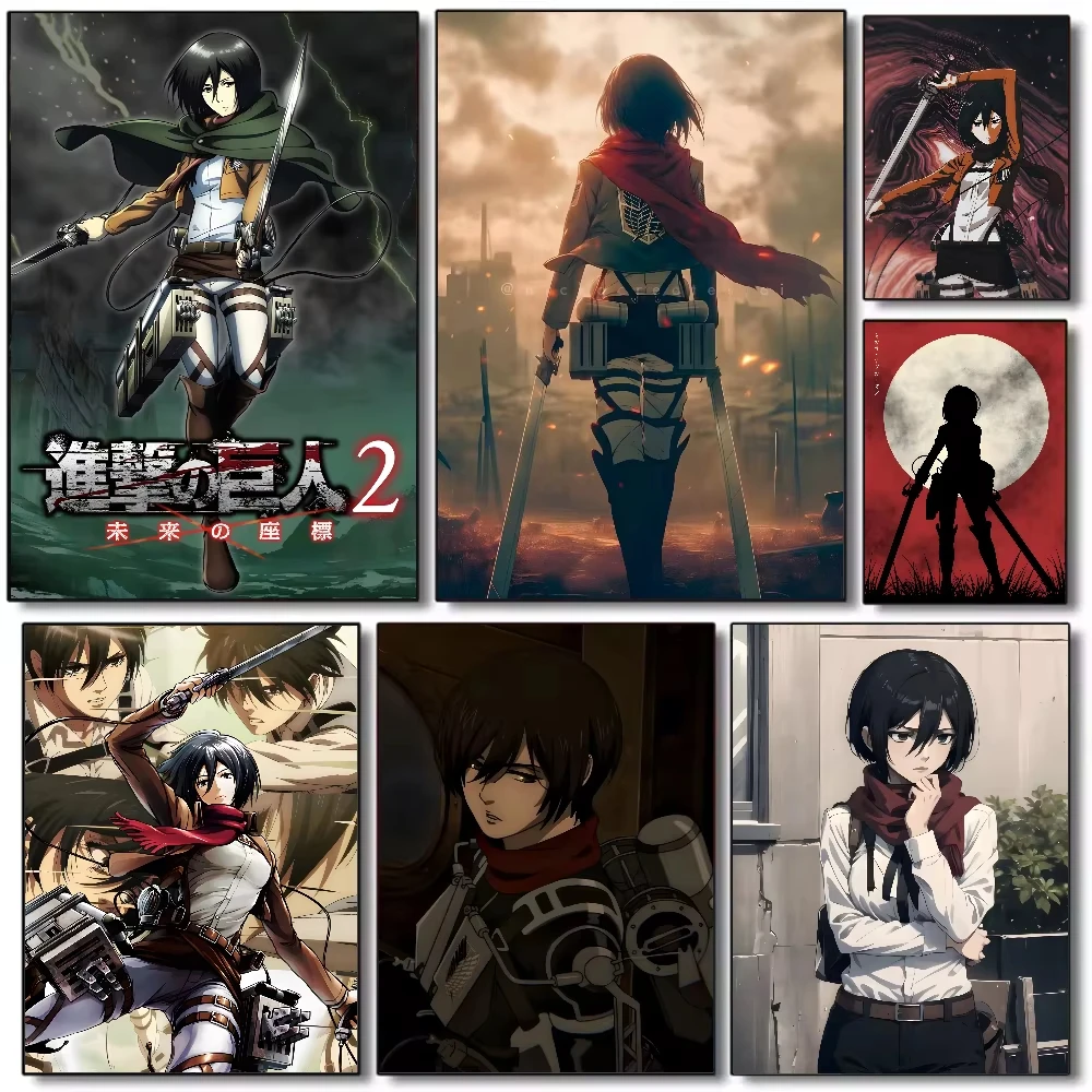 Titan Mikasa Ackerman Poster HD canvas painting home living room bedroom bar aesthetic decoration