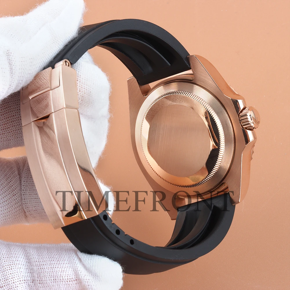 40 مللي متر ساعة حافظة ارتفع الذهب الياقوت الزجاج ل SUB GMT YACHT-MASTER Seiko NH34 NH35 NH36 NH38 حركة 28.5 مللي متر الهاتفي شريط مطاطي