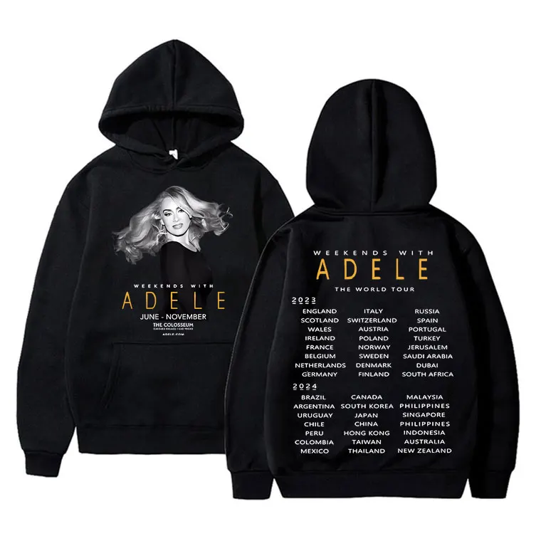 Britain Popular Singer Adele Weekeds with Adele The World Tour Hoodie Men Women Fashion Casual Oversized Sweatshirt Mens Clothes