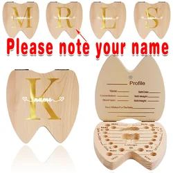 Customized Name Wooden Baby Lost Tooth Box Kid Keepsake Teeth Organizer Case Recording Child Milk Teeth Memory Personalized DIY