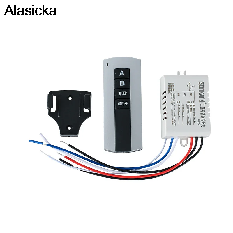 220V Wireless 2 Channel ON/OFF Remote Control Switch Receiver Transmitter for Lamp Light Electrical Equipments Drop Ship