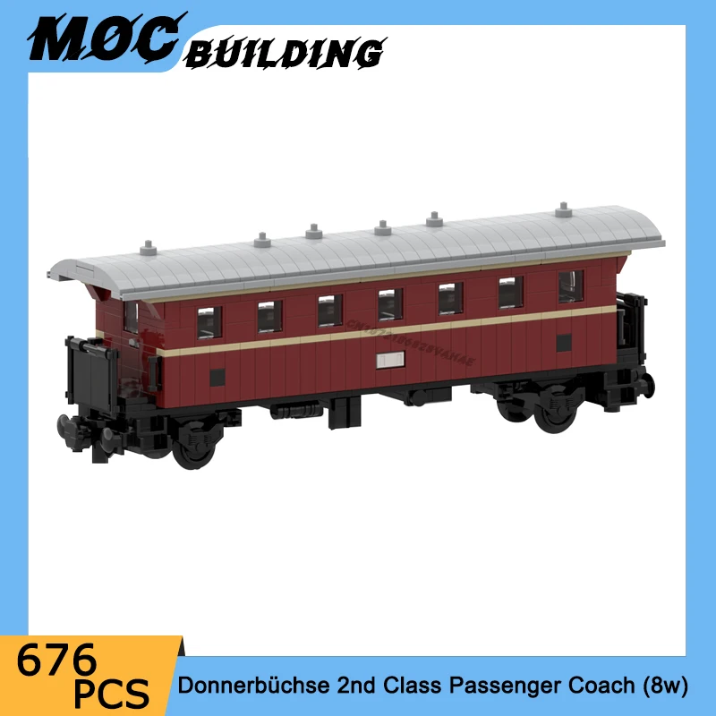 

MOC High-Speed City Train 2nd Class Passenger Coach Model Building Blocks Railway Wagons DIY Assembly Bricks Creative Toys Gifts