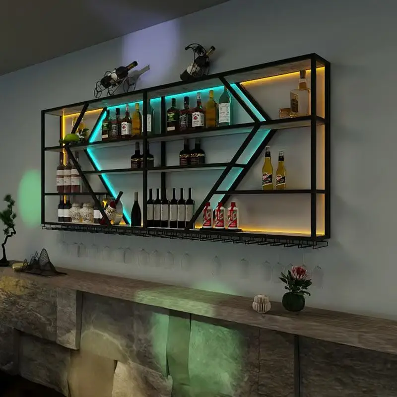 

Wall Decoration Bar Cabinet Shelves Kitchen Restaurant Display Wine Cabinet Display Whiskey Luxury Cave A Vin Trendy Furniture
