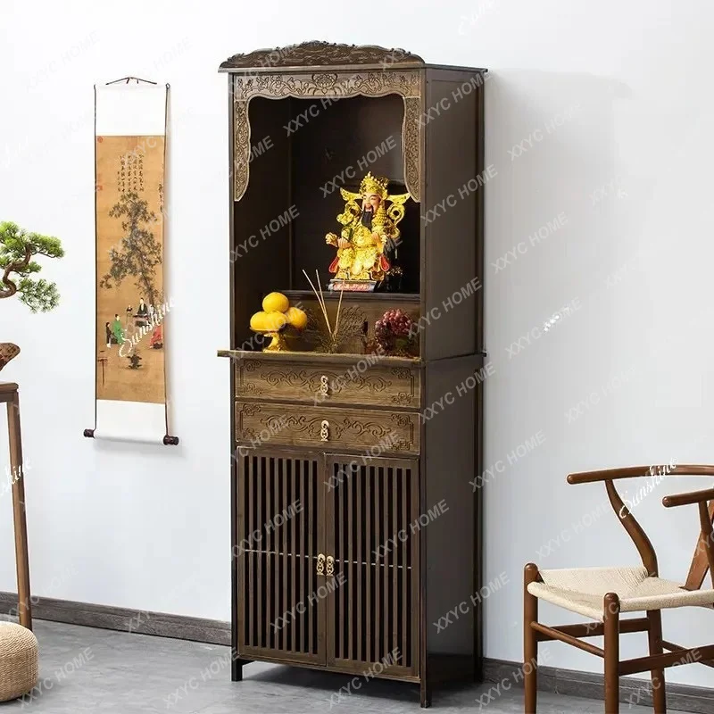 XXBuddha Cabinet Sacrifice Shrine God of Wealth Bodhisattva Sacrifice Table Buddha Statue Household Sacrifice Table