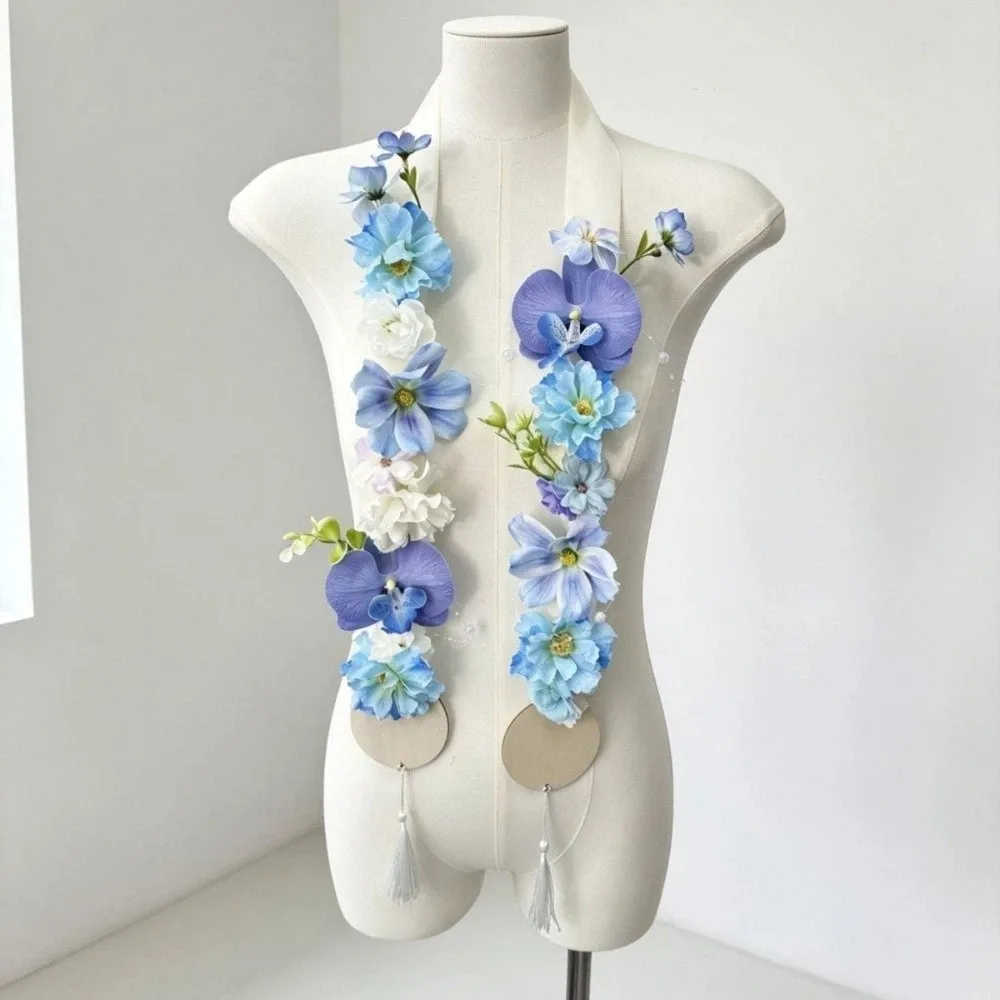 Multi-purpose Realistic Graduation Tie Tie Flowers Artificial Flower Decorative Etiquette Ribbon Bridal Shawl