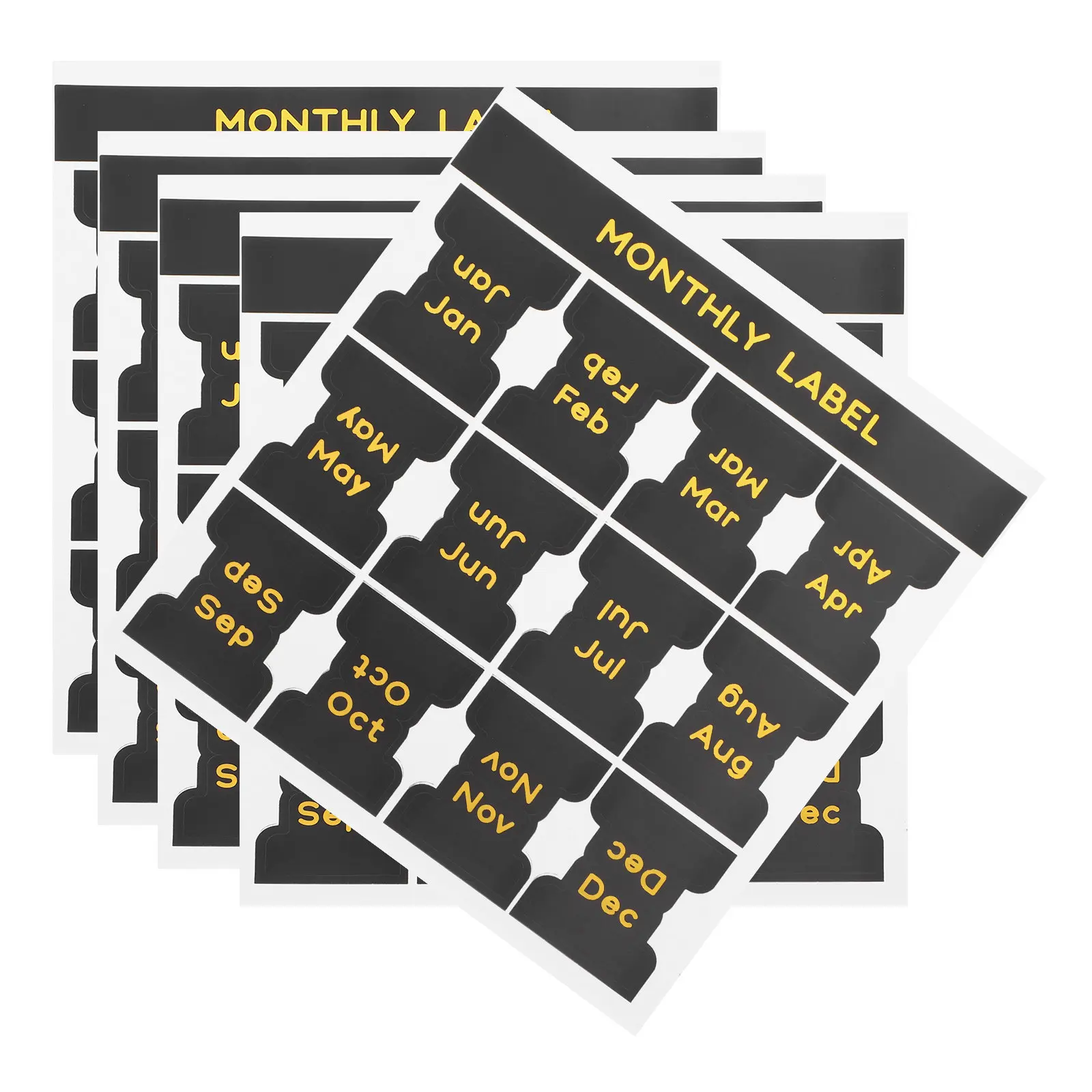 

5 Sheets Self Adhesive Foil Monthly Label Stickers for Planner Notebooks Journals Calendar Tabs Page Markers Calendar Stickers