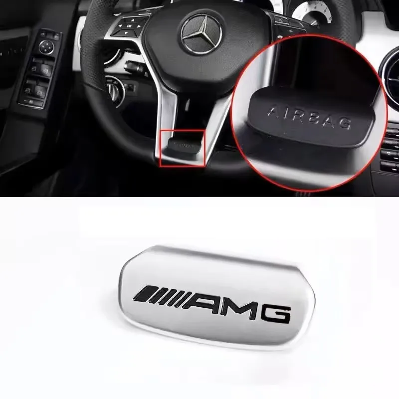 Pegatinas de emblema de volante de coche, insignia Interior para Mercedes Benz AMG W206 W204 W205 W212 W213 W221 W222 W223 W251 W464 GLE