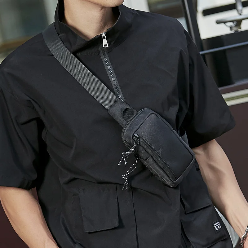 Chest bag men's crossbody bag Japanese street sports mini Oxford cloth waterproof men's diagonal shoulder bag Jane