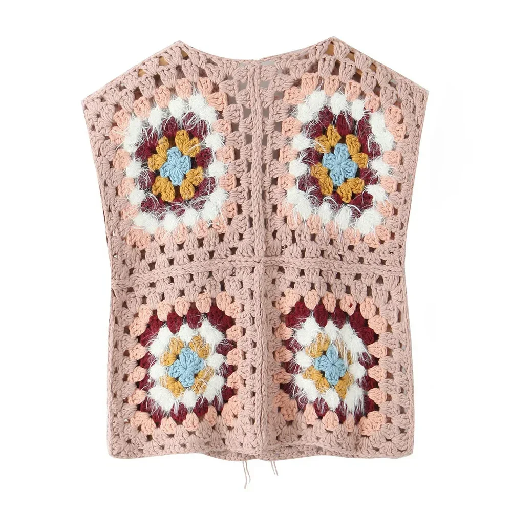 2025 New European and American style new women's clothing ethnic style exotic style handmade grandmother grid cardigan tie up