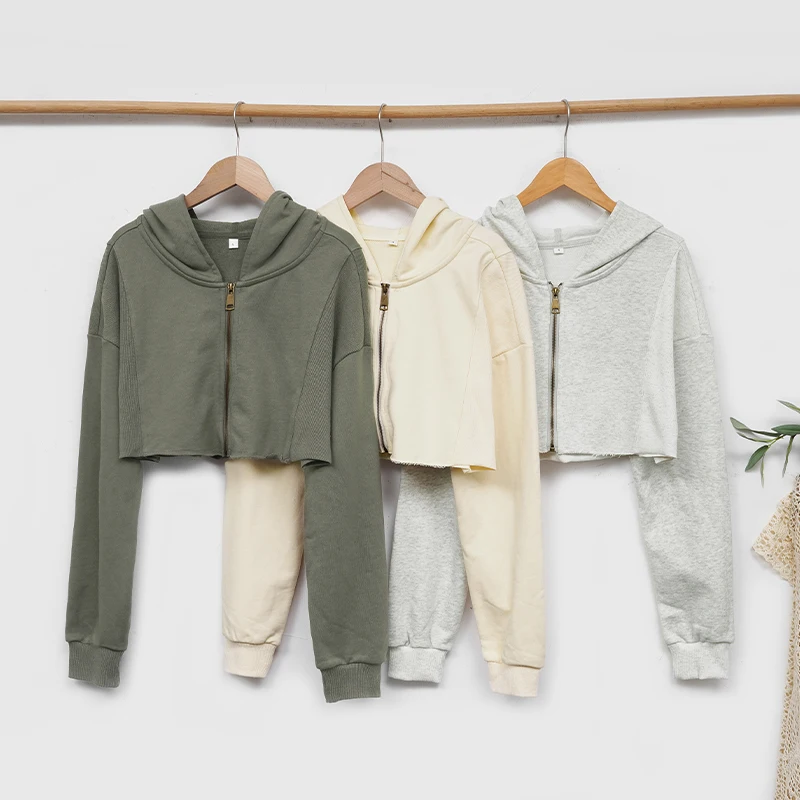 شون تسينغ الرياضة مقنعين البلوز جاكيتات المرأة قميص قطني بكم طويل اقتصاص السراويل مضغوط معاطف اليوغا التدريب الجري ملابس خارجية #3