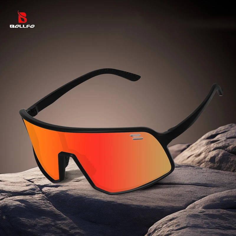 BOLLFO Women Men Polarized Sunglasses Colorful Photochromic Cycling Riding Sports Glasses UV Protection Bike Bicycle Goggles