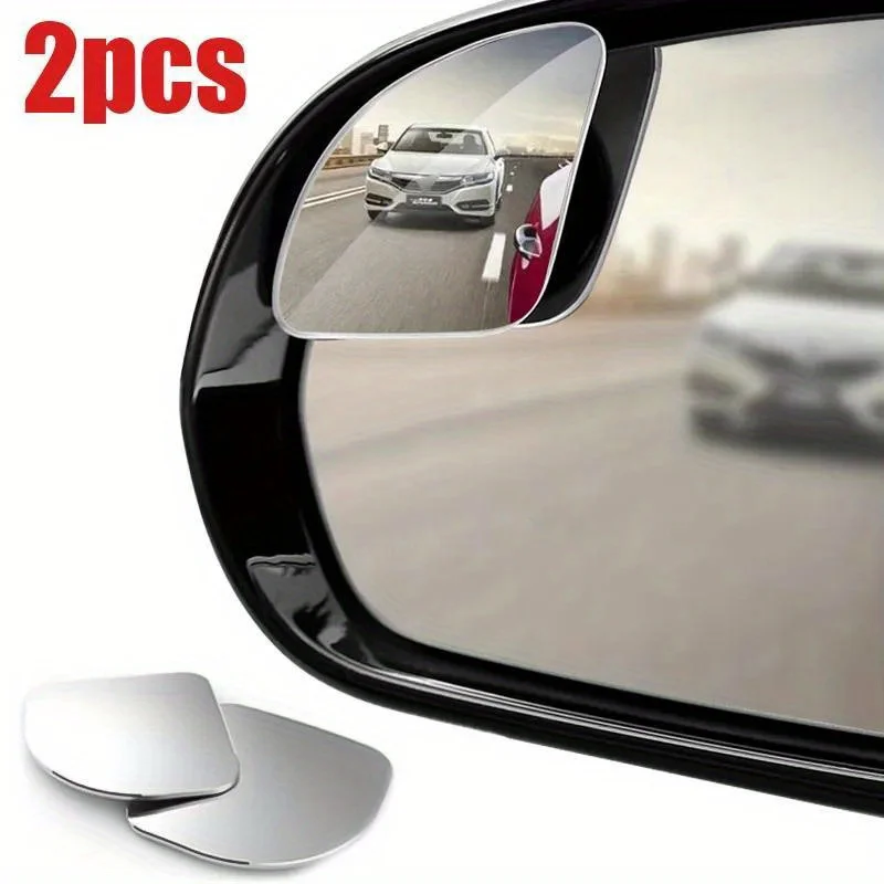 

2pcs Car Blind Spot Mirror Frameless Auxiliary Rearview Mirror Auto Motorcycle Universal Wide Angle Adjustable Small Mirrors