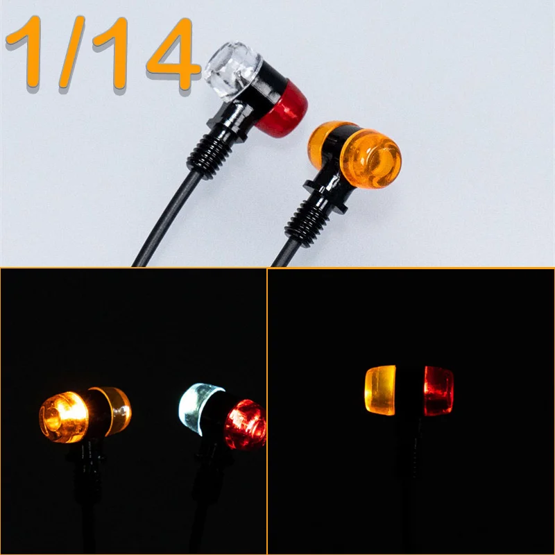 1 Pair Plastic Side Lights Two-color Position Lights for Tamiya 1/14 RC Truck for SCANIA 770S R620 for Volvo for ACTROS 3363 Car