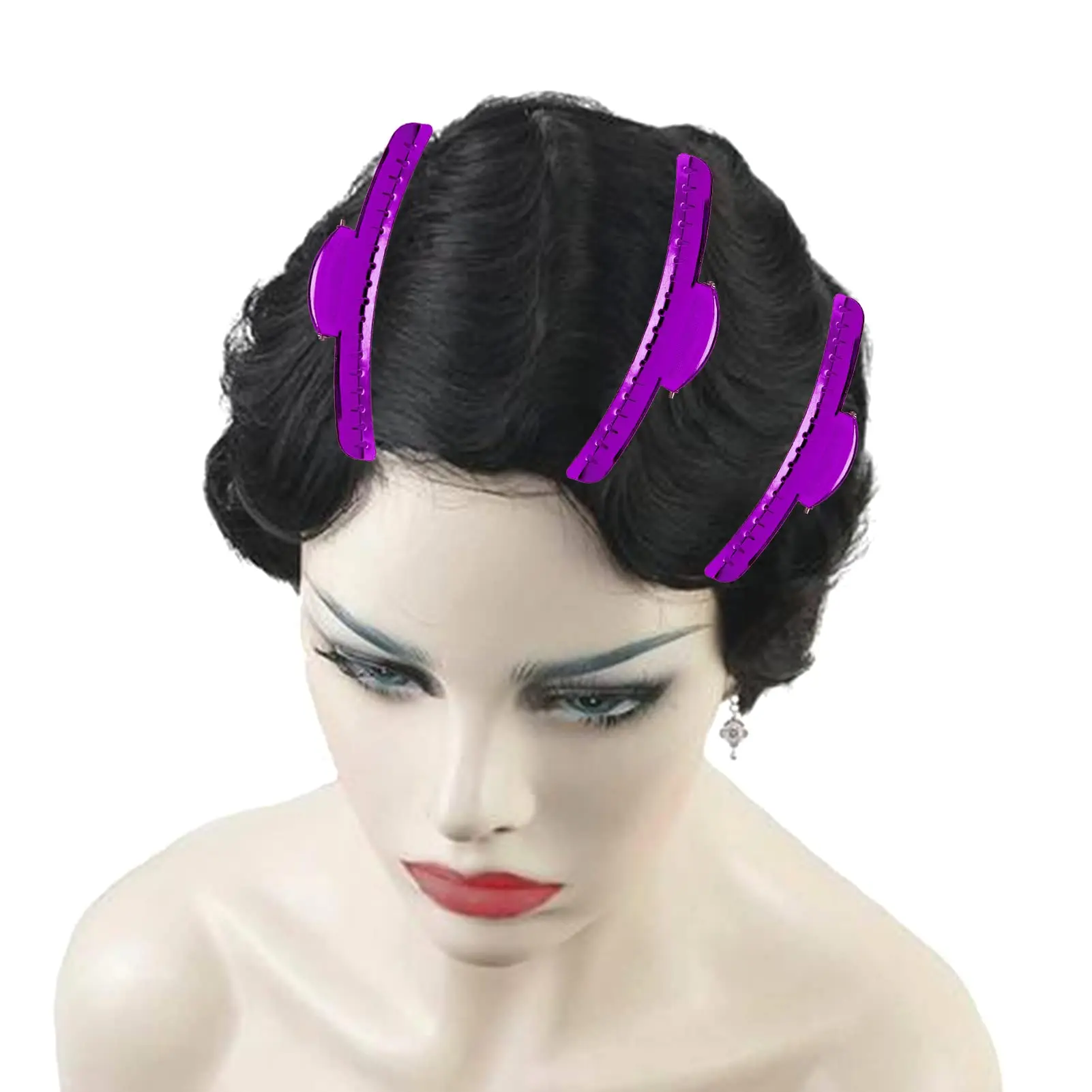 Vintage Metal Finger Wave Hair Clips 6 Stks Aluminium Haarspeld Kapper Clip Salon Haar Vaste Haarclips Kapper Stuigen Tool