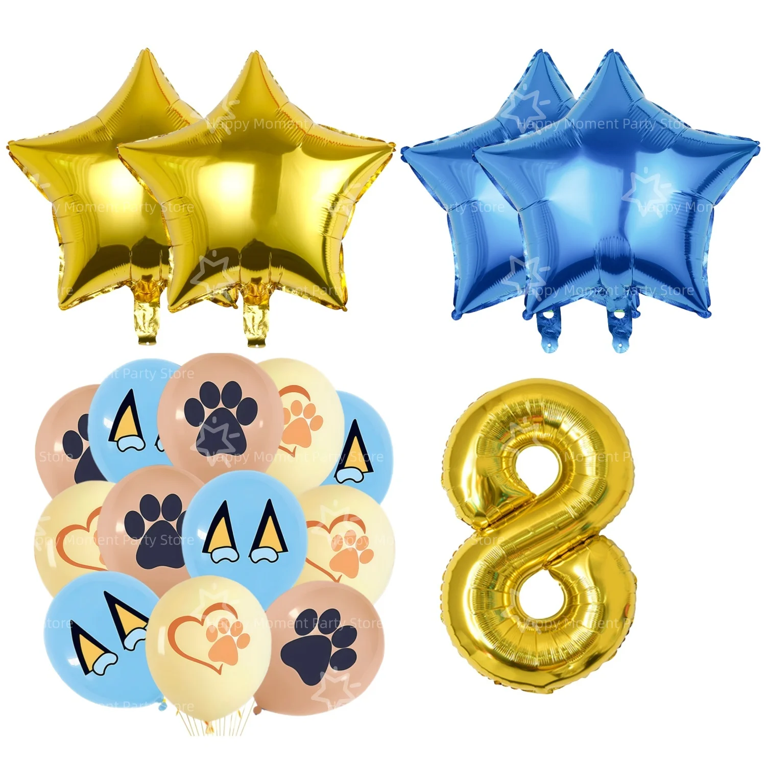 Cartoon Blauwe Hond Bingo Verjaardagsdecoratieset Hondentafelkleed Beker Bord Servet Cadeautasjes Babyshower Kinderfeestje Favorieten Benodigdheden