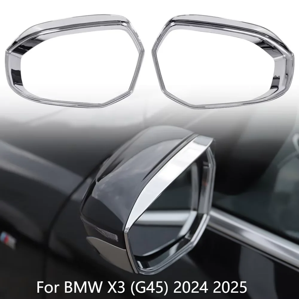 car-upgrade-for-bmw-x3-g45-2024-2025-abs-rear-view-mirror-eyebrow-protector-cover-trim-shield-2pcs-gloss-black