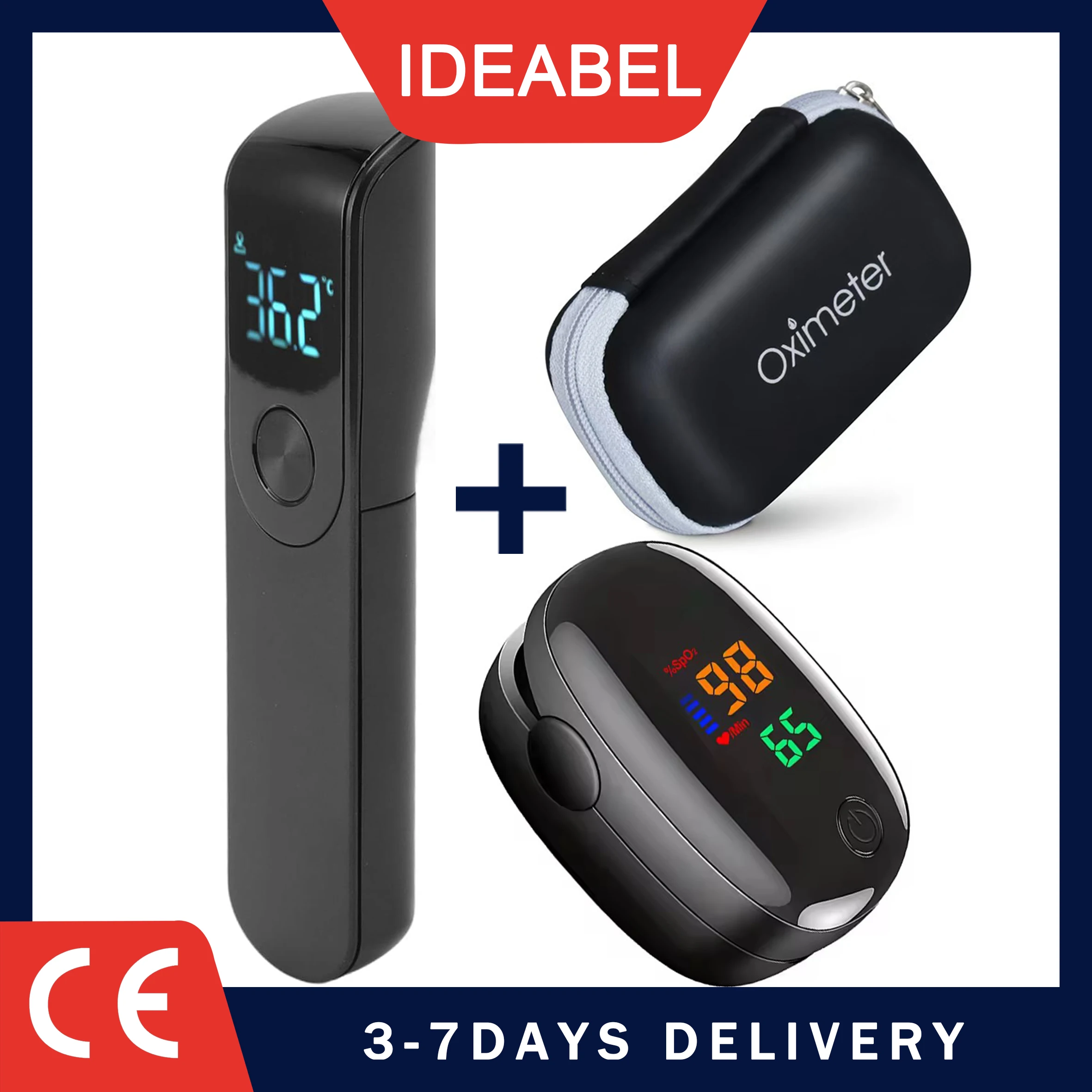 IDEABEL thermometer electronic forehead thermometer home adult children thermometer oximeter SpO2 finger Finger Pulse Oximeter