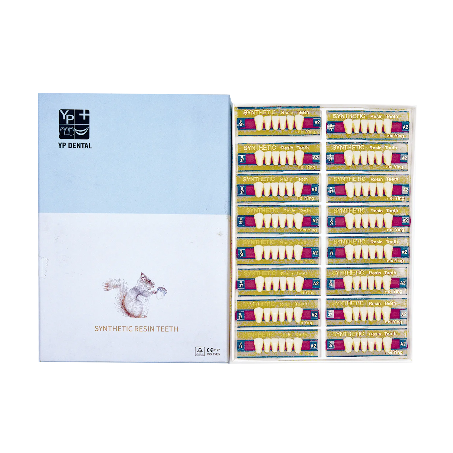 84 pçs/caixa dental resina sintética conjunto de dentes a2 a3 sombra de duas camadas acrílico dentadura boca cheia falso cuidados orais falso conjunto completo de dentes