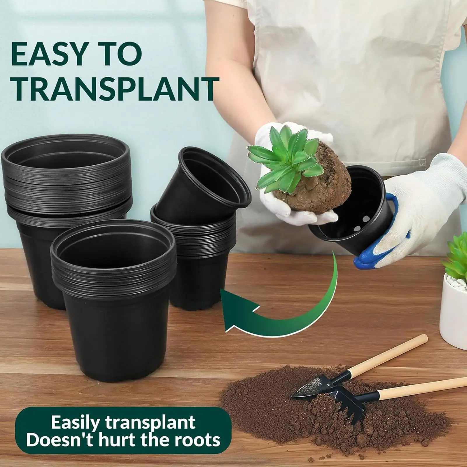 

Nursery Pots For Plants Nursery Pots With Drainage 100 Pieces Round Small Root Control Breathable Transplanting Containers For