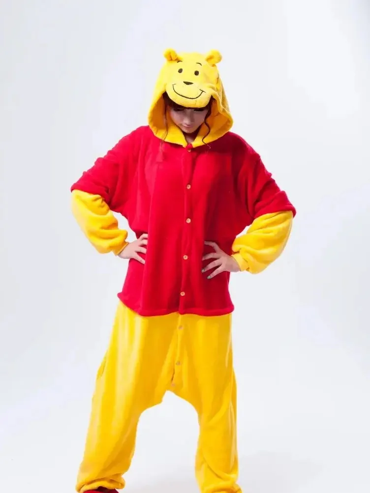 

MINISO Kigurumi Winnie Bear Onesies Pajamas Cartoon Costume Winnie the Pooh Cosplay Pyjamas Party Dress Pijamas