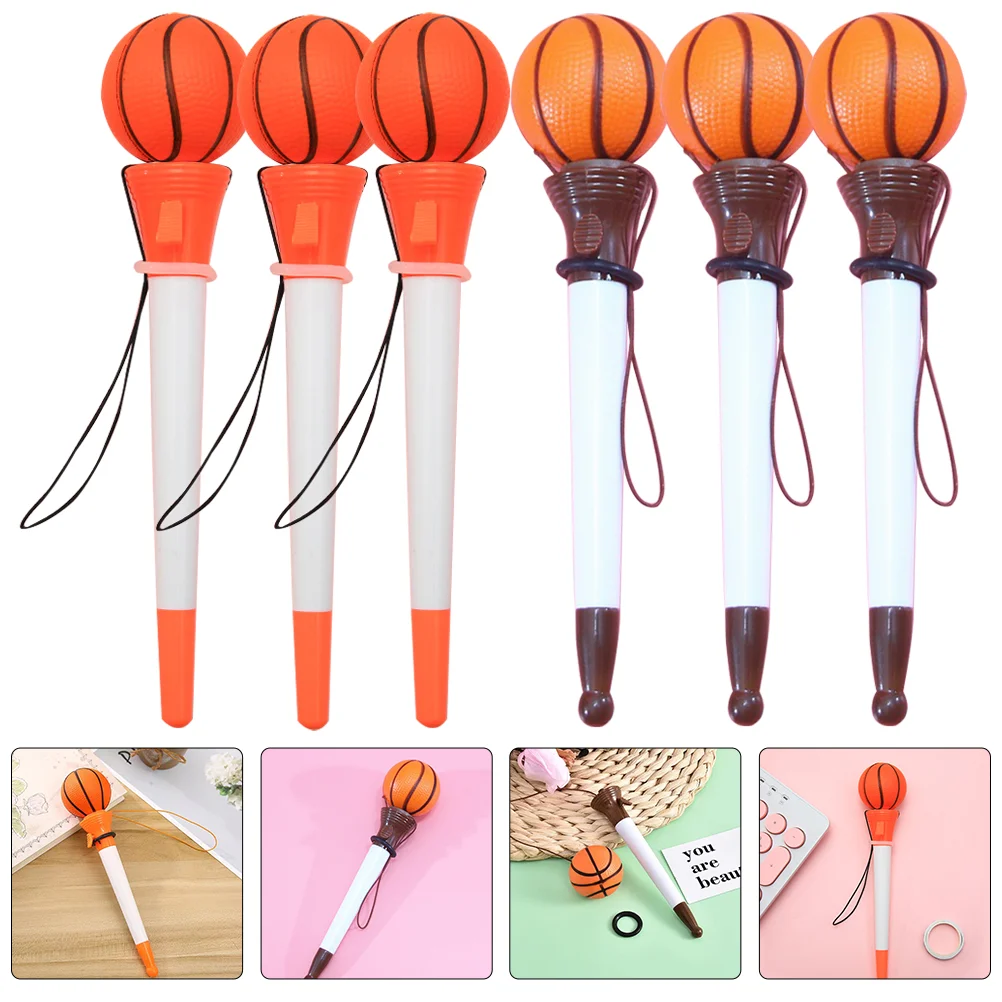 6 Pcs Basketball Ballpoint Pen Fun Pens Decorations Personalized Girl for Kids Chain Plastic Girls Miss Basketballs