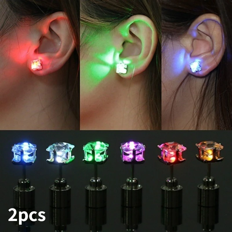 Boucles d\'oreilles pour garçons et filles, uniques, LED, lumière scintillante, cadeau de noël, fête d\'halloween, bijoux à la mode