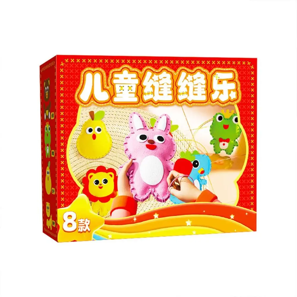 

Multicolor DIY Sewing Toy Hand-eye Coordination Cartoon Bear Rabbit Cartoon Animal Doll EVA Simple Operate