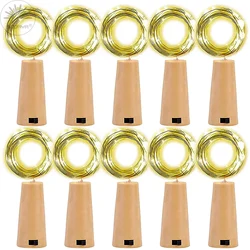 10 pcs Wine Bottle Fairy Lights With Cork LED String Lights Battery Fairy Lights Garland For Christmas Party Wedding Decoration