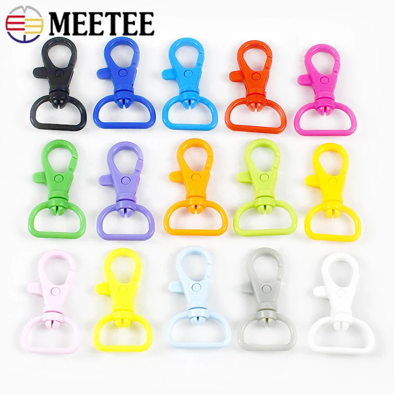 

Meetee 10/20pcs 17mm Plastic Rotating Lobster Buckle Strap Hang Hook Clasp DIY Webbing Jewelry Side Clip Hooks Buckles Accessory